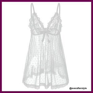 Lace Babydoll Chemise Sexy Lingerie Adjustable Straps Elegant Romantic